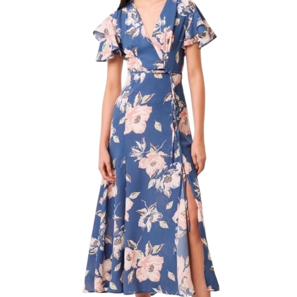 French Connection Women’s Crepe Floral Midi Tea Cari Summer Dress ~ Size 6 ~ NWT